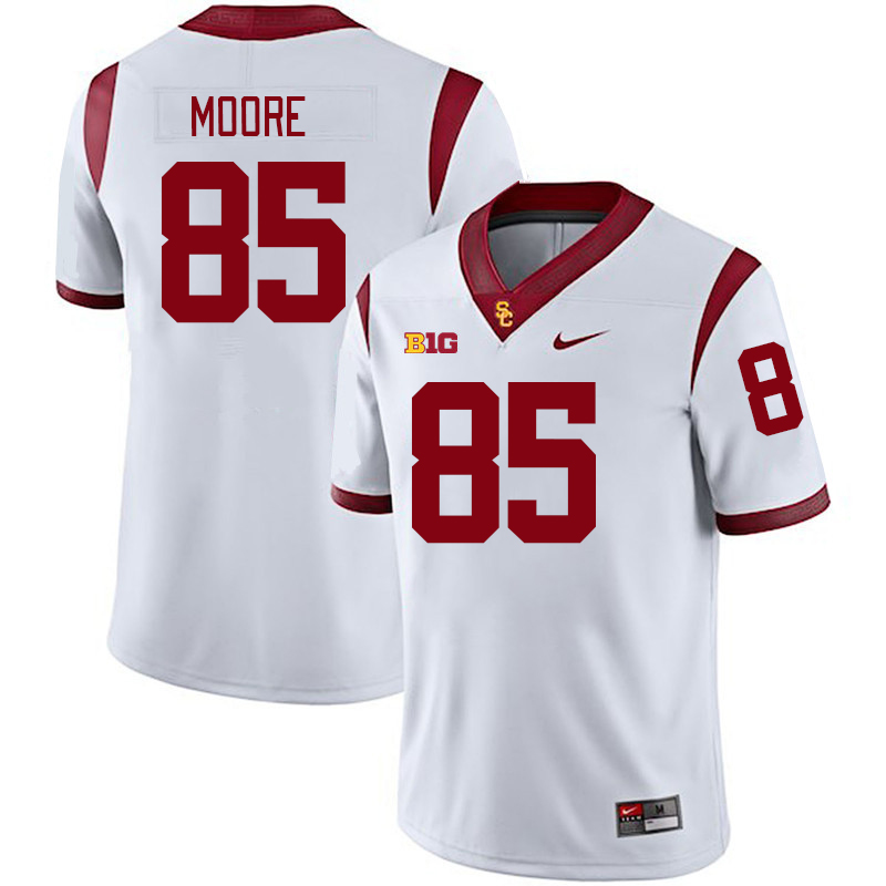 USC Trojans #85 Jaden Moore Big 10 Conference College Football Jerseys Stitched Sale-White